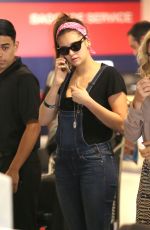 NINA DOBREV at LAX Airport in Los Angeles