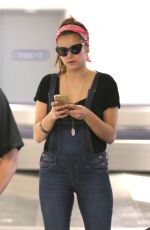 NINA DOBREV at LAX Airport in Los Angeles