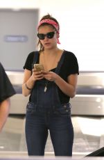 NINA DOBREV at LAX Airport in Los Angeles