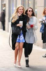 OLIVIA HOLT Leaves Starbucks in New York