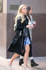 OLIVIA HOLT Leaves Starbucks in New York