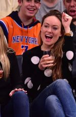 OLIVIA WILDE at New York Nnicks vs. Los Angeles Clippers Game in New York