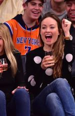 OLIVIA WILDE at New York Nnicks vs. Los Angeles Clippers Game in New York
