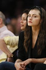 PHOEBE TONKIN and and Paul Wesley at LA Lakers Game