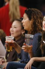 PHOEBE TONKIN and and Paul Wesley at LA Lakers Game