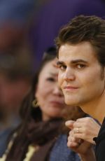 PHOEBE TONKIN and and Paul Wesley at LA Lakers Game
