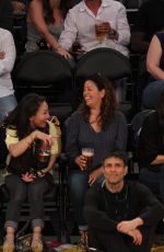 PHOEBE TONKIN and and Paul Wesley at LA Lakers Game