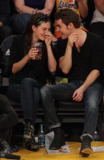 PHOEBE TONKIN and and Paul Wesley at LA Lakers Game