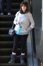 Pregnant ZOOEY DESCHANEL Leaves a Gym in Los Angeles