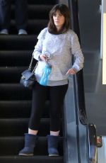 Pregnant ZOOEY DESCHANEL Leaves a Gym in Los Angeles