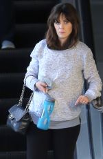 Pregnant ZOOEY DESCHANEL Leaves a Gym in Los Angeles