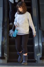 Pregnant ZOOEY DESCHANEL Leaves a Gym in Los Angeles