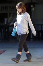 Pregnant ZOOEY DESCHANEL Leaves a Gym in Los Angeles