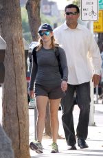 REESE WITHERSPOON in Shorts heading to a Gym in Santa Monica 1603