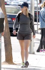 REESE WITHERSPOON in Shorts heading to a Gym in Santa Monica 1603