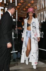 RIHANNA at Her Fashion Line Launch in New York