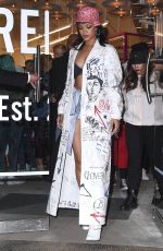 RIHANNA at Her Fashion Line Launch in New York