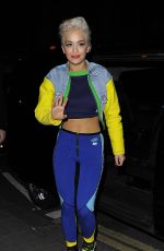 RITA ORA in Tights Night Out in Mayfair 2003