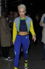 RITA ORA in Tights Out and About in London