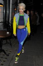 RITA ORA in Tights Out and About in London