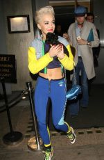 RITA ORA in Tights Out and About in London