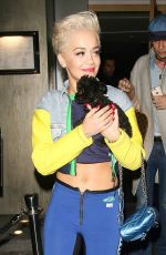 RITA ORA in Tights Out and About in London