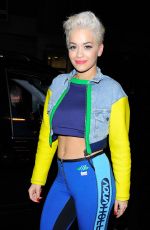 RITA ORA in Tights Out and About in London