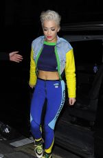 RITA ORA in Tights Out and About in London