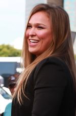 RONDA ROUSEY on the Set of Extra in Los Angeles