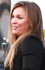 RONDA ROUSEY on the Set of Extra in Los Angeles