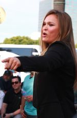 RONDA ROUSEY on the Set of Extra in Los Angeles