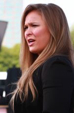 RONDA ROUSEY on the Set of Extra in Los Angeles