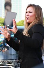 RONDA ROUSEY on the Set of Extra in Los Angeles