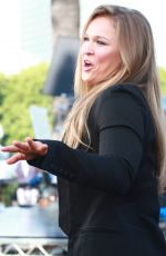 RONDA ROUSEY on the Set of Extra in Los Angeles