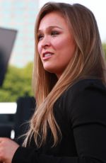 RONDA ROUSEY on the Set of Extra in Los Angeles