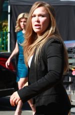 RONDA ROUSEY on the Set of Extra in Los Angeles