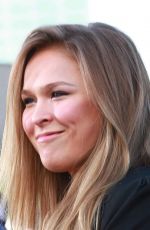 RONDA ROUSEY on the Set of Extra in Los Angeles