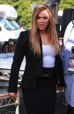 RONDA ROUSEY on the Set of Extra in Los Angeles