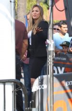 RONDA ROUSEY on the Set of Extra in Los Angeles