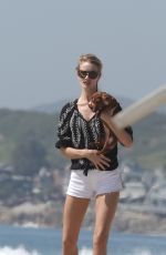 ROSIE HUNTINGTON-WHITELEY on the Beach in Malibu