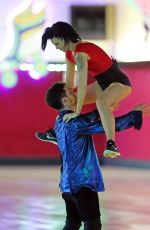 RUMER WILLIS Roller Skating on the Set of DWTS in Los Angeles