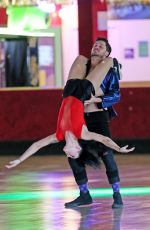 RUMER WILLIS Roller Skating on the Set of DWTS in Los Angeles