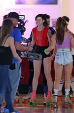 RUMER WILLIS Roller Skating on the Set of DWTS in Los Angeles