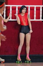 RUMER WILLIS Roller Skating on the Set of DWTS in Los Angeles