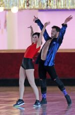 RUMER WILLIS Roller Skating on the Set of DWTS in Los Angeles