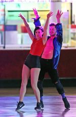 RUMER WILLIS Roller Skating on the Set of DWTS in Los Angeles