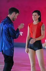 RUMER WILLIS Roller Skating on the Set of DWTS in Los Angeles