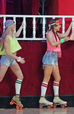 RUMER WILLIS Roller Skating on the Set of DWTS in Los Angeles