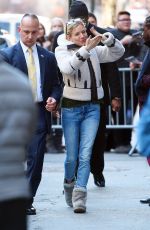 SIENNA MILLER Outside of Cabaret on Broadway in New York