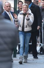 SIENNA MILLER Outside of Cabaret on Broadway in New York